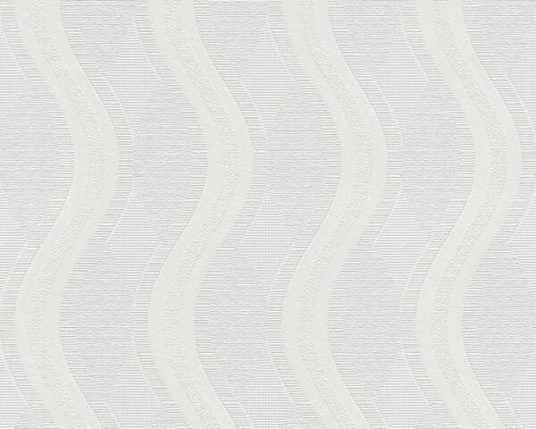 A.S. Création | Přetíratelná vliesová tapeta na zeď Meistervlies 2605-12 | 0,53 x 10,05 m | bílá přetíratelná