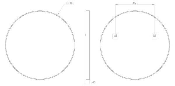 Sapho Sapho, NOTION kulaté zrcadlo v rámu, ø 80cm, zlatá matná, NT800G