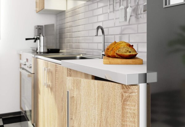 Kuchyňská linka do paneláku 240 cm TRIVORA - dub sonoma / bílá