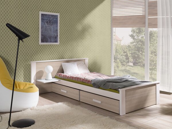 Dětská postel Almerie, 90x200cm, bílá/sonoma