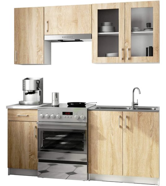 Kuchyňská linka do paneláku 180 cm TRIVORA - dub sonoma / bílá