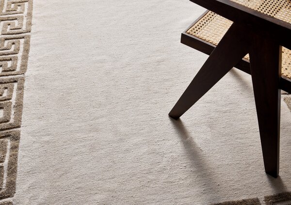 Diamond Carpets India, Ručně vázaný kusový koberec Greek DESP P86 Ivory White Antique Mud, 80x150, bílá, chodba / předsíň