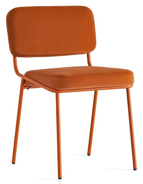 Connubia Jídelní židle Sixty, kov, látka, umělá kůže, CB2138 Podnoží: Matný kov - Oxide Red (tmavě červená), Sedák: Umělá kůže Bedford - Taupe (šedohnědá)