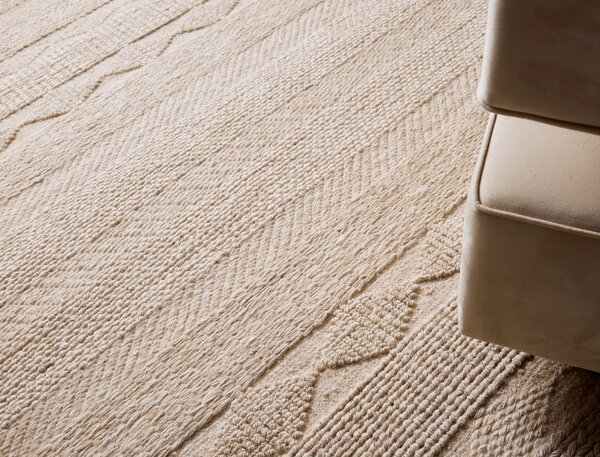 Diamond Carpets India, Ručně vázaný kusový koberec Grandeur DESP P54/2 Dune White, 80x150, béžová, chodba / předsíň