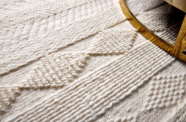 Diamond Carpets India, Ručně vázaný kusový koberec Winter DESP P88 Mohair White, 80x150, bílá, ložnice