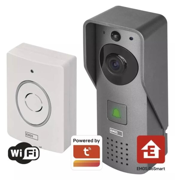 Bezdrátový videozvonek se senzorem pohybu GoSmart 12V 3xAA IP44 Wi-Fi Tuya