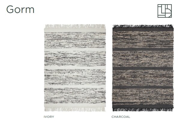 Linie Design Vlněný koberec Gorm Charcoal, uhlově šedý Rozměr: 200x300 cm