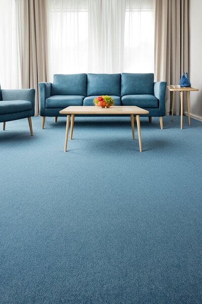 Tapibel, Metrážový koberec Cobalt SDN 64063 - AB tyrkysový, zátěžový, na míru, šíře 4m, modrá, zelená, ab (mřížka), chodba / předsíň
