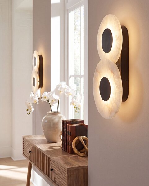 Sada 2 nástěnných lamp YTHAN LED Mramor Bílá