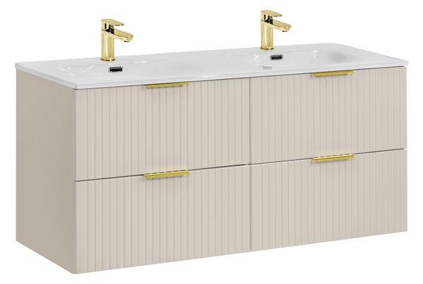 Comad Koupelnová skříňka s keramickým dvojumyvadlem Adel Cashmere 120 cm - kašmír
