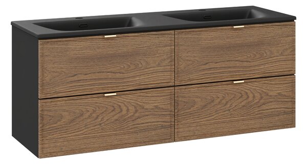 Comad Koupelnová skříňka s keramickým dvojumyvadlem Talia Casella 120 cm - dub casella