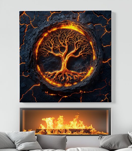 Obraz na plátně - Strom života Lava Grande FeelHappy.cz Velikost obrazu (šířka x výška): 40 x 40 cm