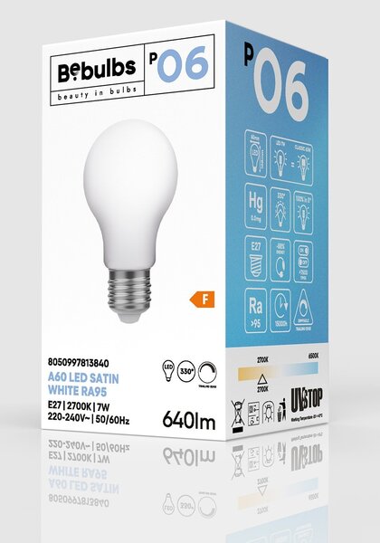 Creative cables LED žárovka s porcelánovým efektem CRI 95 A60 7W 640Lm E27 2700K Stmívatelná - P06