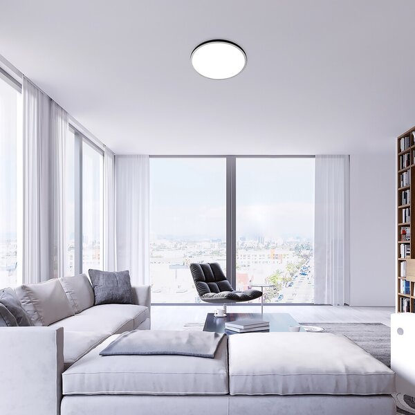 Rabalux 2290 Rasmus LED Stropní svítidlo s ovladačem | Přírodní bílá | RGB | Stmívatelné | 22W | Bílá | Kov | Stříbrná - r-2290