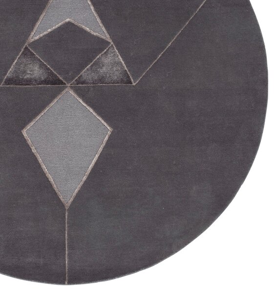 Linie Design Kulatý koberec Machiko Granite, šedý