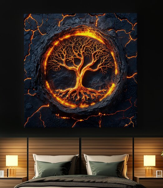 Obraz na plátně - Strom života Lava Grande FeelHappy.cz Velikost obrazu (šířka x výška): 40 x 40 cm