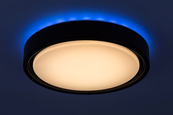 Rabalux 3283 Foster LED Stropní svítidlo s pohybovým čidlem | RGB | Variabilní | Stmívatelné | 28W | Bílá | Černá - r-3283