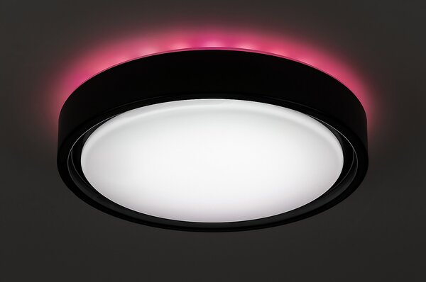 Rabalux 3283 Foster LED Stropní svítidlo s pohybovým čidlem | RGB | Variabilní | Stmívatelné | 28W | Bílá | Černá - r-3283