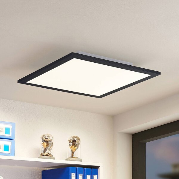 Lindby LED panel Nelios, 40 x cm, 4 000K, černý, kovový, Černá, Kuchyň, Hliník, Moderní