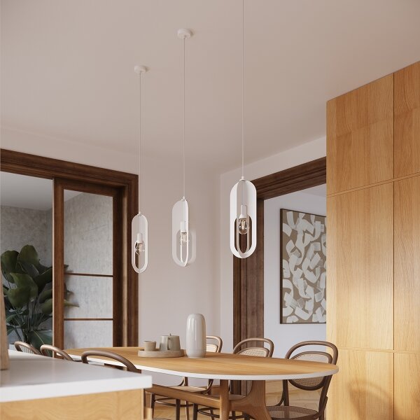 Sollux SL.1360 - Lustr na lanku NICUS 1xE27/15W/230V bílá