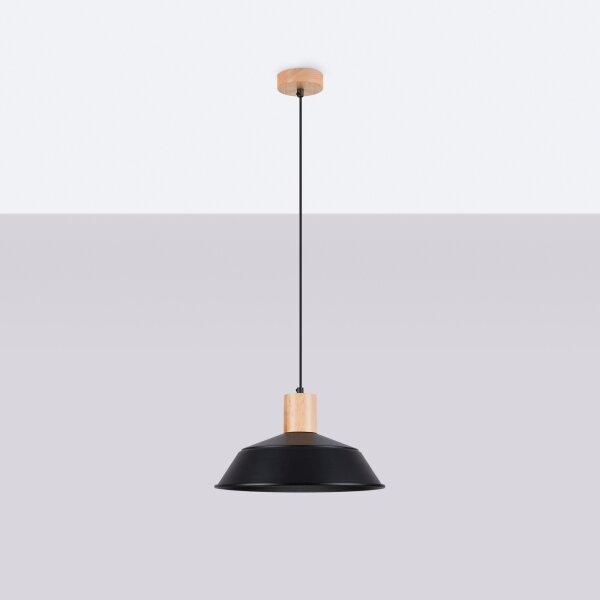 Sollux SL.1322 - Lustr na lanku FANO 1xE27/15W/230V pr. 34 cm černá