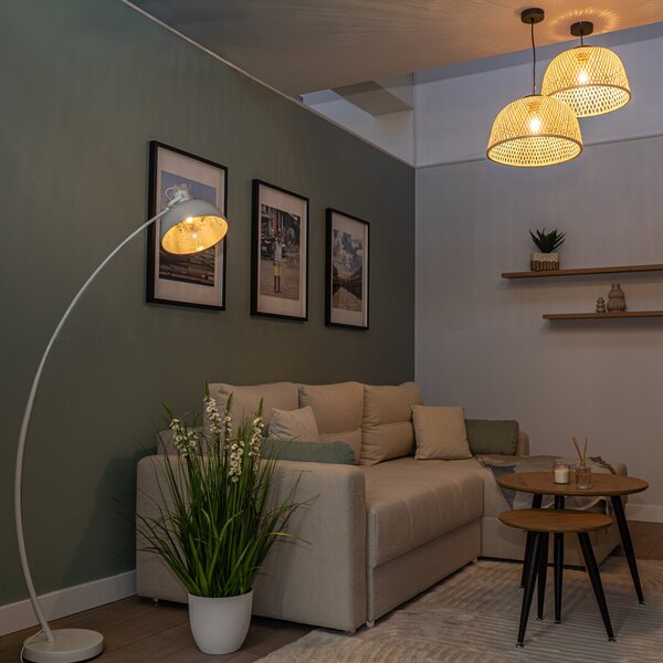 Rabalux 5594 Otto Moderní stojací lampa | E27 | Bílá | Kov | Stříbrná - r-5594