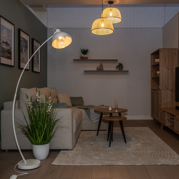 Rabalux 5594 Otto Moderní stojací lampa | E27 | Bílá | Kov | Stříbrná - r-5594