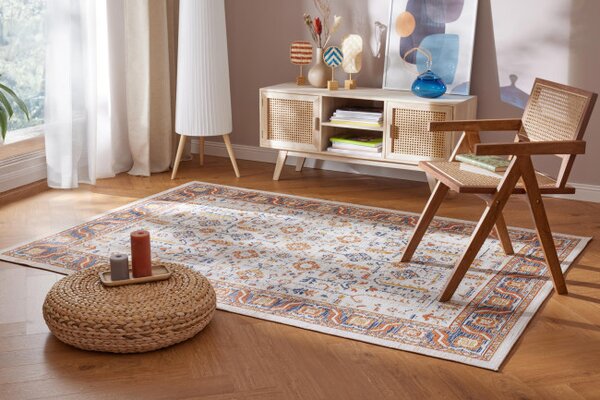 Šňůrkový oboustranný koberec ECHO FLORAL Ivory