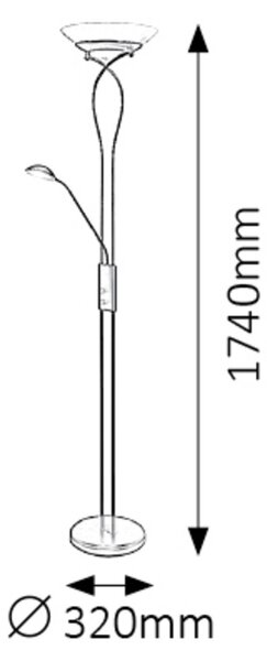 Rabalux 4554 Gamma Trend Stojací lampa | E27 | Bílá | Černá - r-4554