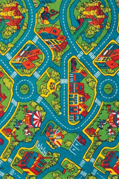 Vopi | Dětský koberec Play 78KVK - 200 x 290 cm, modrozelený