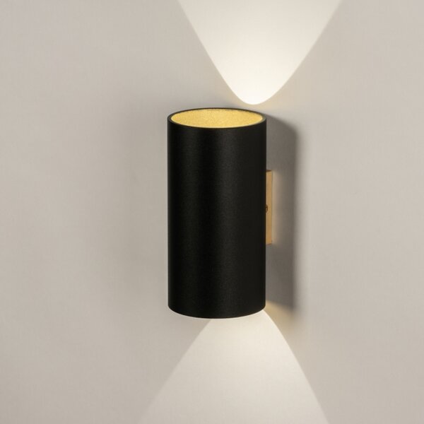 Nástěnné koupelnové designové svítidlo Baurne Black and Gold (LMD)