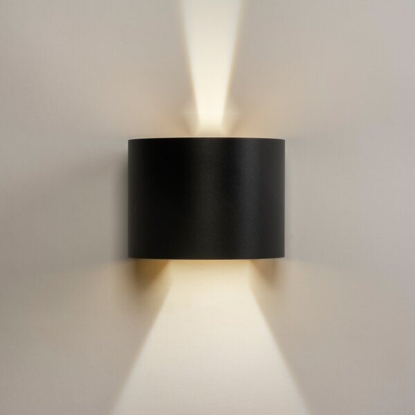 Nástěnné venkovní designové LED svítidlo Daniel Black and Gold (LMD)