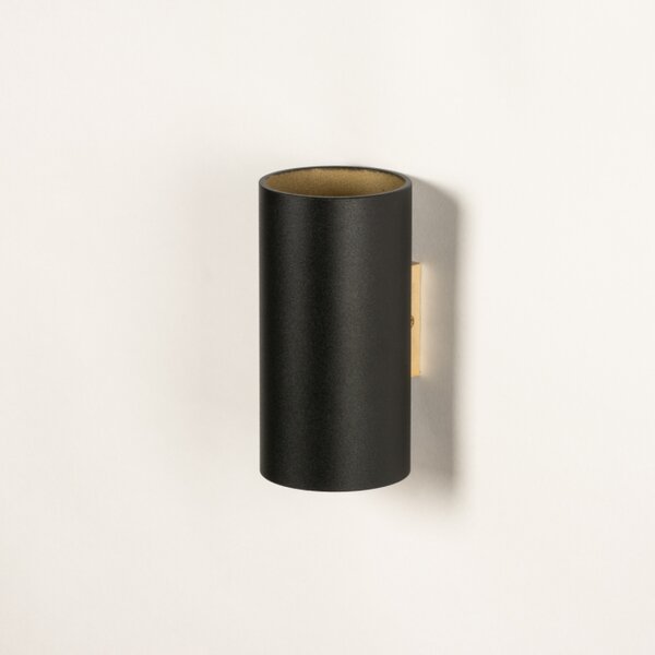 Nástěnné koupelnové designové svítidlo Baurne Black and Gold (LMD)