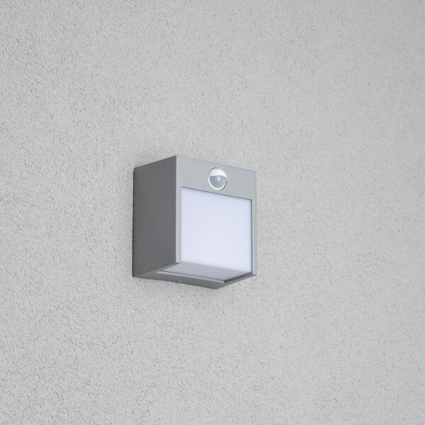 Brilagi -LED Venkovní nástěnné svítidlo se senzorem TERNI LED/12W/230V šedá IP44