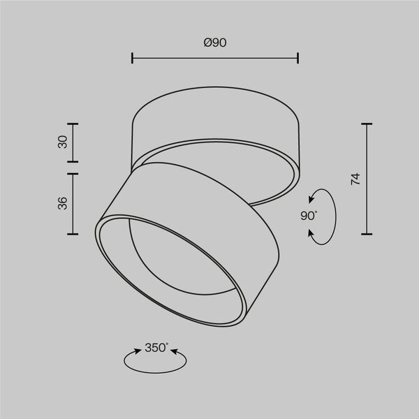 Stropní svítidlo Lens 3000K 12W 70d C220CL-12W3K-B - MAYTONI