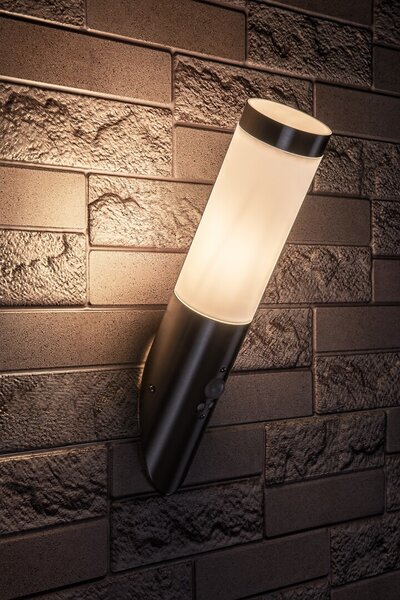 Rabalux 8266 Inox torch Nástěnné venkovní světlo | E27 | Bílá | Chrom | Kov - r-8266