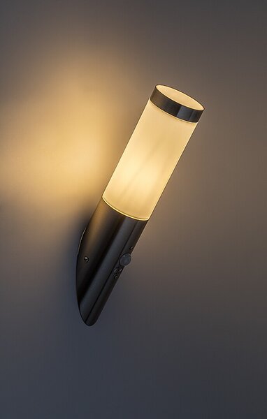 Rabalux 8266 Inox torch Nástěnné venkovní světlo | E27 | Bílá | Chrom | Kov - r-8266