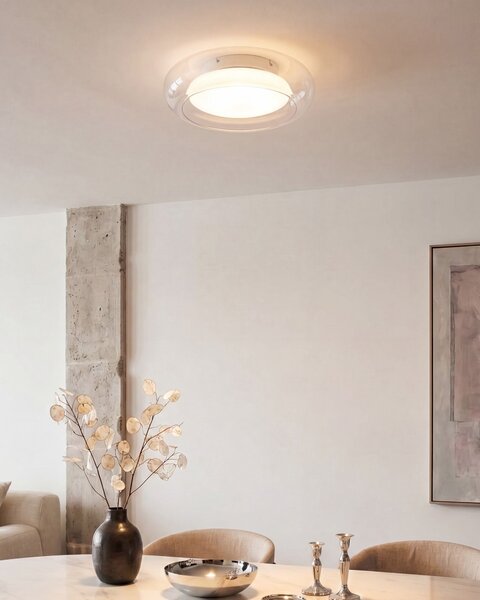 LED stropní lampa NITH se stmívačem Sklo Průhledná