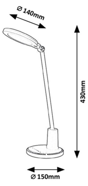 Rabalux 2977 Tekla LED Moderní stolní lampička | Variabilní | Stmívatelné | 10W | Bílá - r-2977