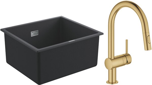 Sada kuchyňská baterie Grohe Minta 32321GN2, granitový dřez Grohe K700 31653AP0