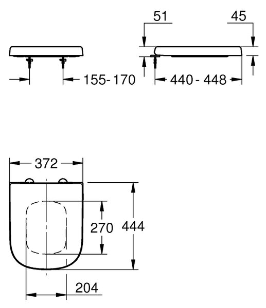 Grohe Euro Ceramic záchodové prkénko bílá 39331002