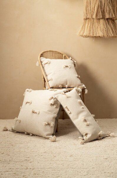 Calma House Povlak na polštář se střapci Cuenca Beige, 60x30 cm
