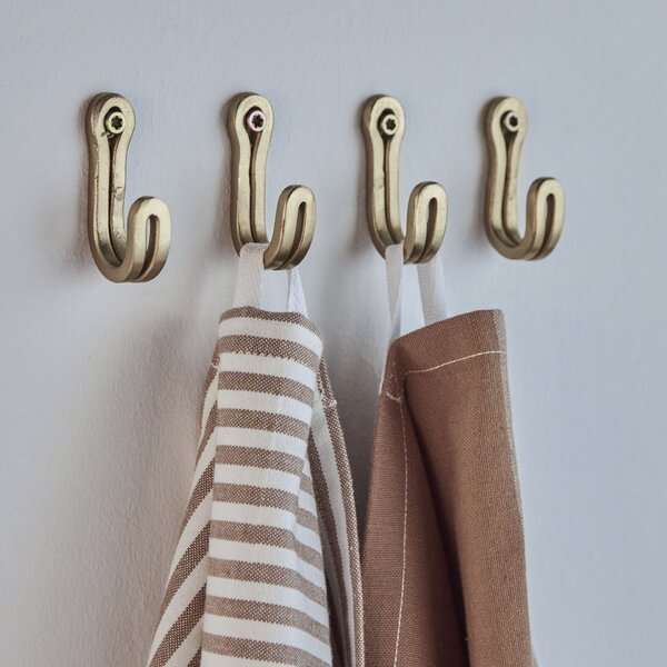 Kovové háčky Brass Finish – set 4 ks