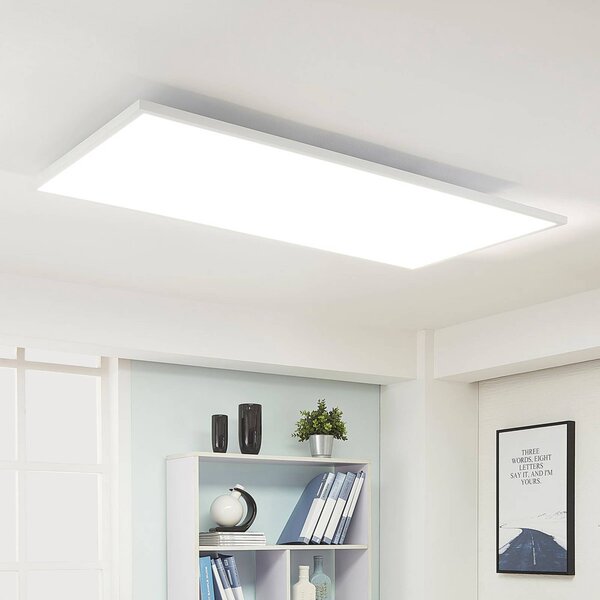 Arcchio Panel LED Arya, stmívatelný, 119 cm x 59 cm, kovový, stmívatelný, Bílá / opál, Pracovna / kancelář, Plast