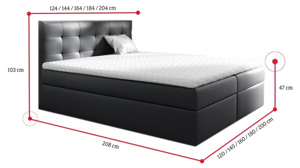 Čalouněná postel boxspring TOP 2, 160x200, inari 100