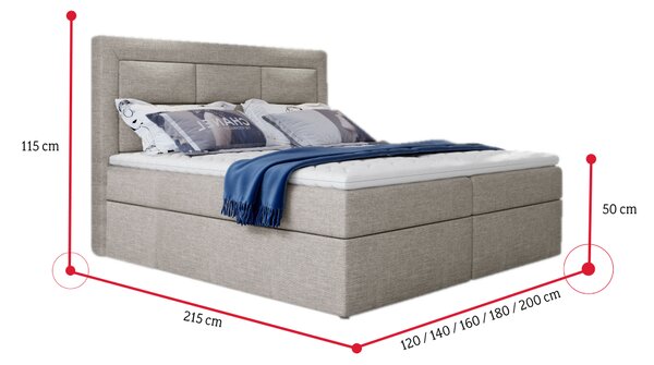 Čalouněná postel boxspring SAVOY, 140x200, inari 96