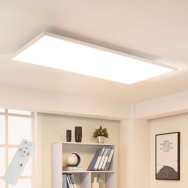 Arcchio Panel LED Arya, stmívatelný, 119 cm x 59 cm, kovový, stmívatelný, Bílá / opál, Pracovna / kancelář, Plast