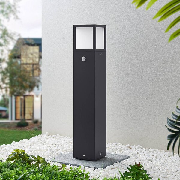 Lucande LED světlo na cestu Dewari, detektor pohybu, 65 cm, IP54, Hliník / šedá / zinek, Hliník, Moderní