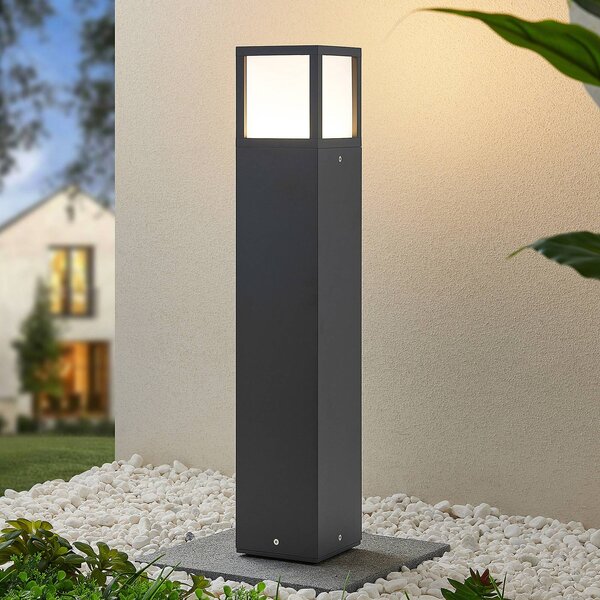 Lucande Světlo LED na cestu Dewari, 65 cm, tmavě šedé, IP54, Hliník / šedá / zinek, Hliník, Moderní