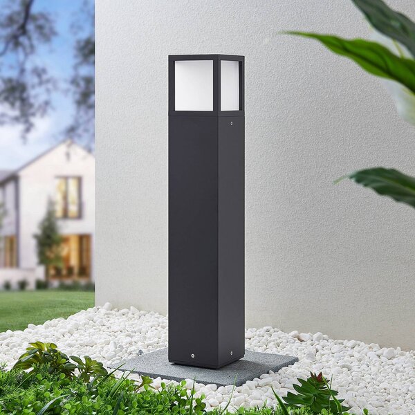 Lucande Světlo LED na cestu Dewari, 65 cm, tmavě šedé, IP54, Hliník / šedá / zinek, Hliník, Moderní